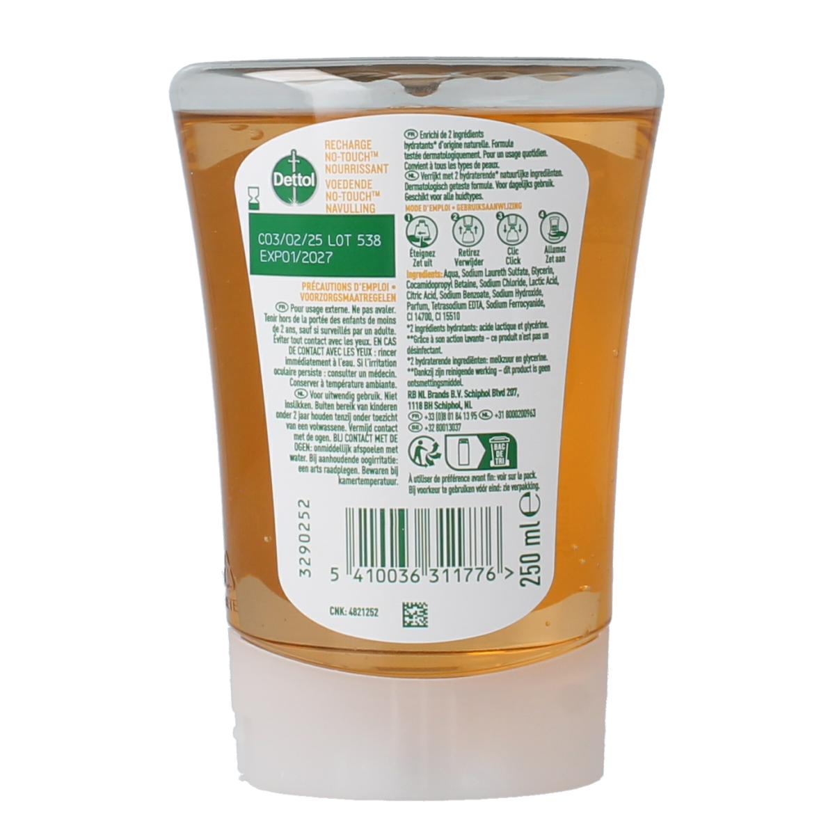 Dettol No touch refill honey/shea butter 250.00 Milligram