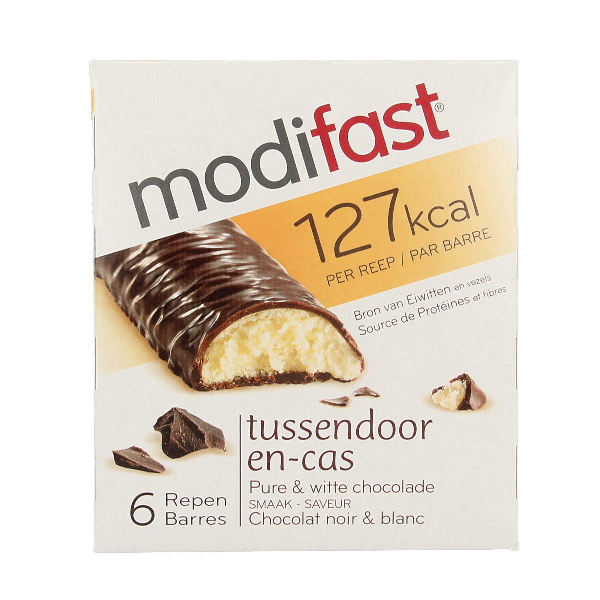 Modifast Proteine shape bar dark and white chocolate 6x31g 1.00 Stuks