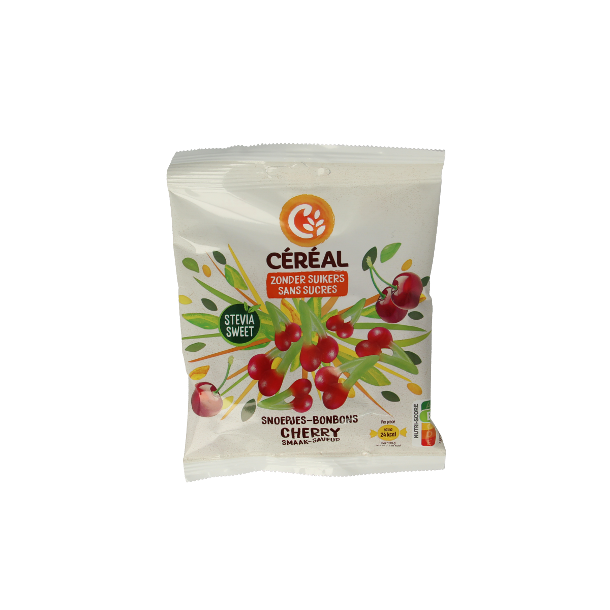 Cereal Snoep kersen stevia 120.00 Gram