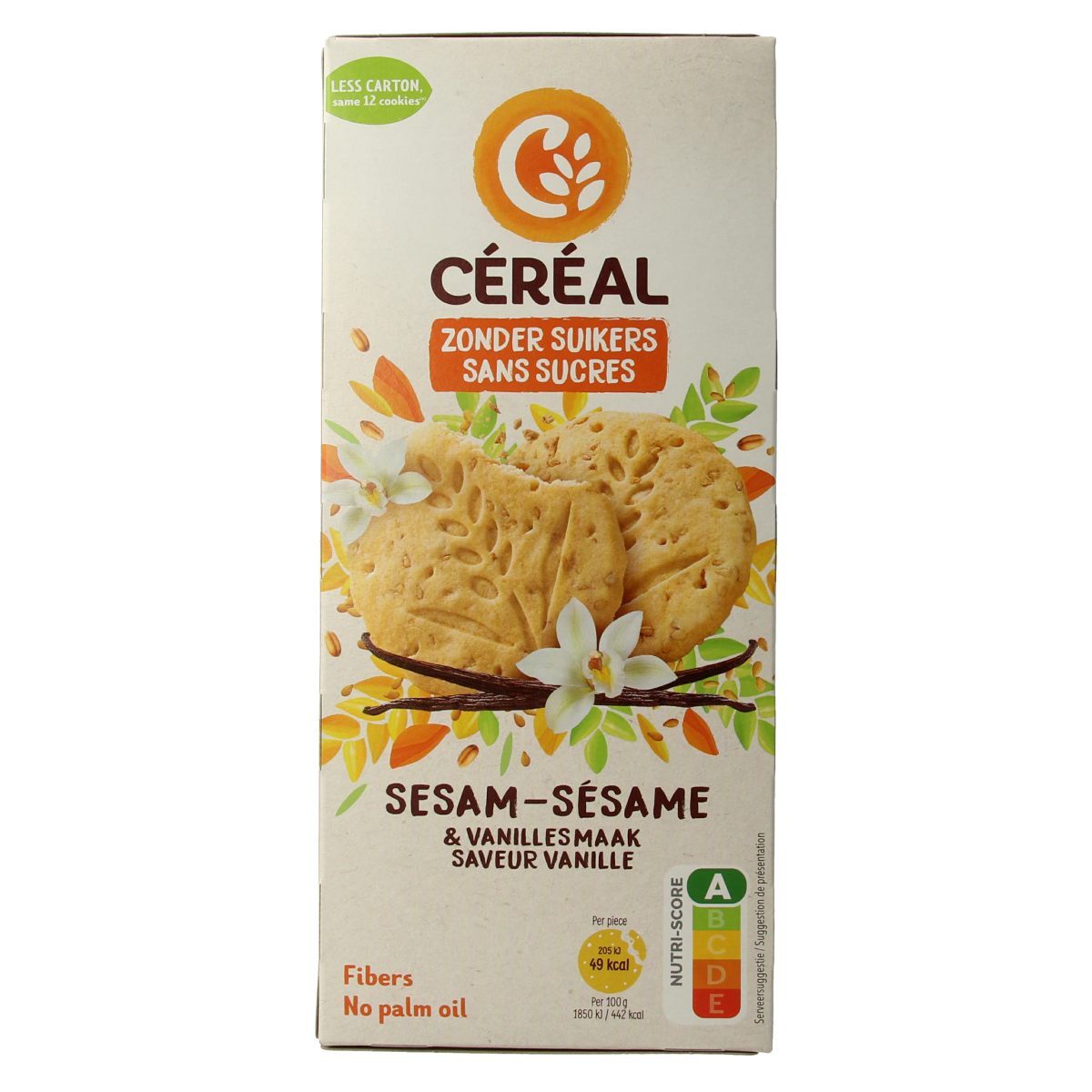 Cereal Sesam vanille koek 132.00 Gram