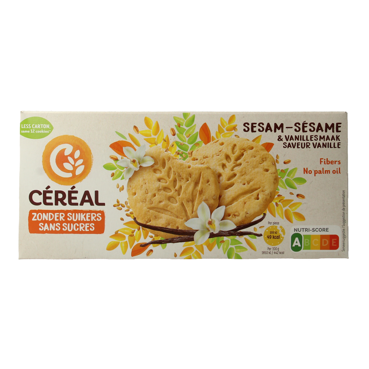 Cereal Sesam vanille koek 132.00 Gram
