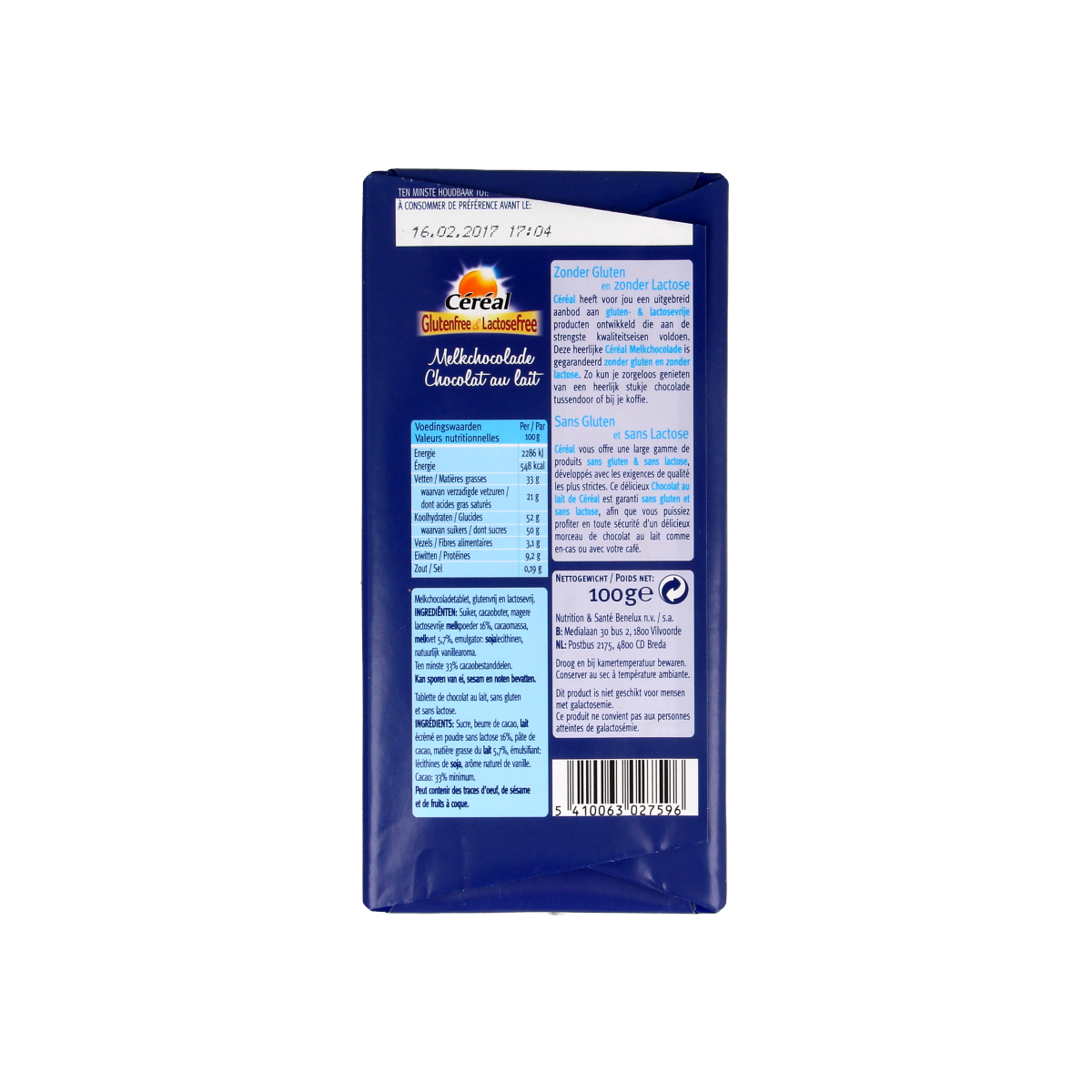 Cereal Melkchocolade glutenvrij 100.00 Gram