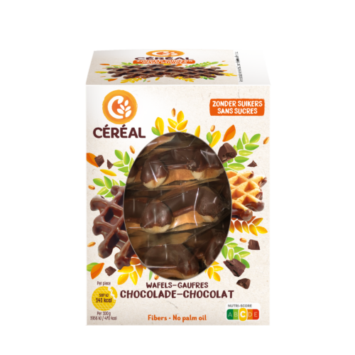 Cereal Chocoladewafels zacht zonder suikers 150.00 Gram
