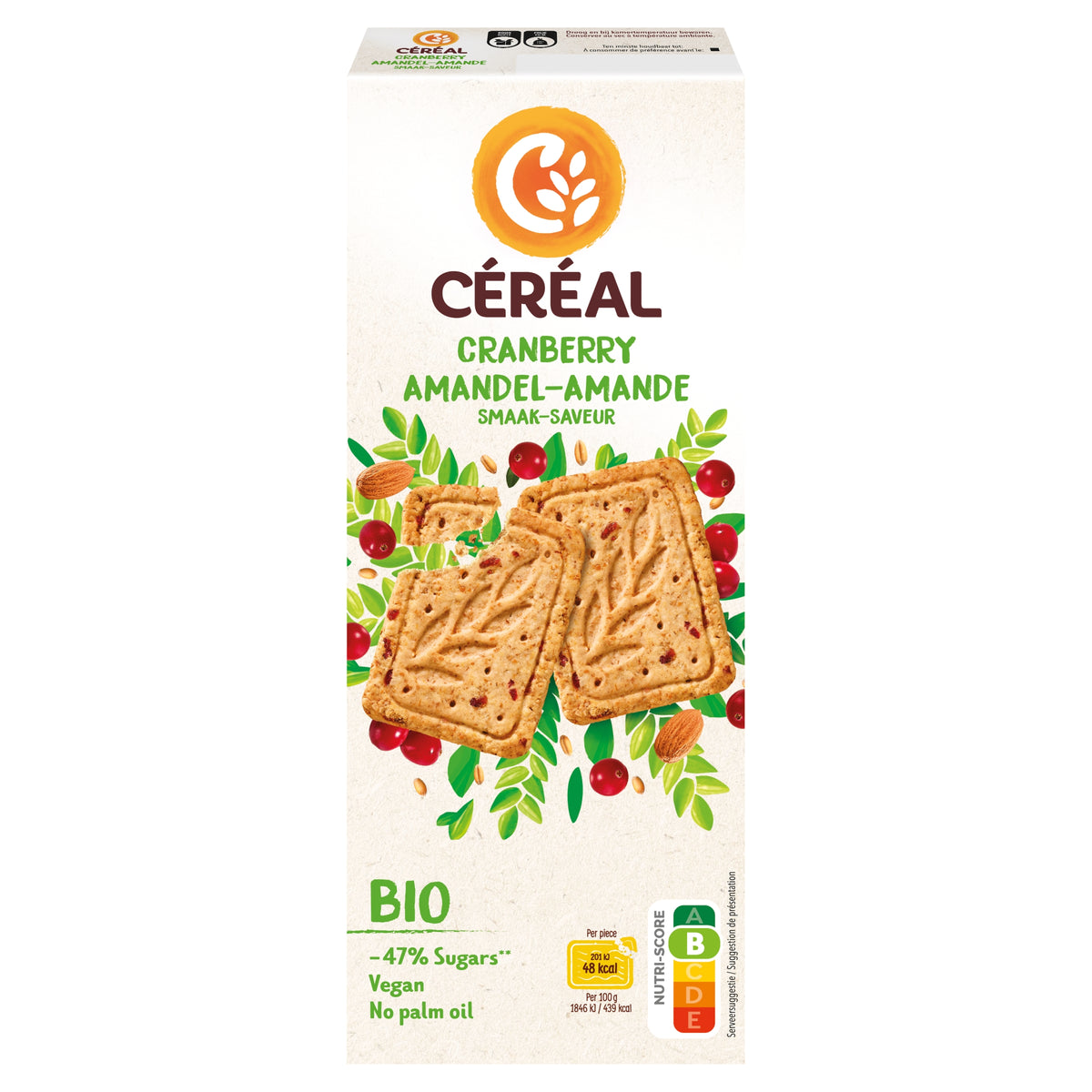 Cereal Koekjes cranberry amandel bio 132.00 Gram