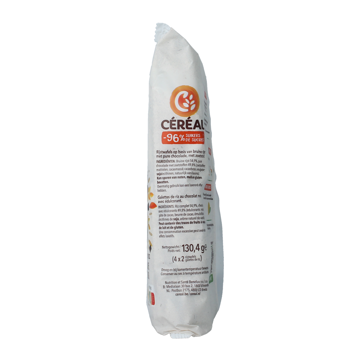 Cereal Rijstwafels pure chocolade 130.00 Gram