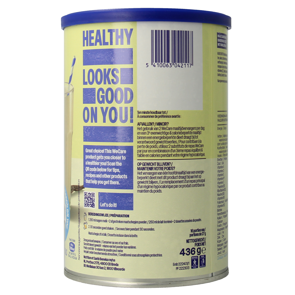 WeCare Meal replacement shake french vanilla 436.00 Gram