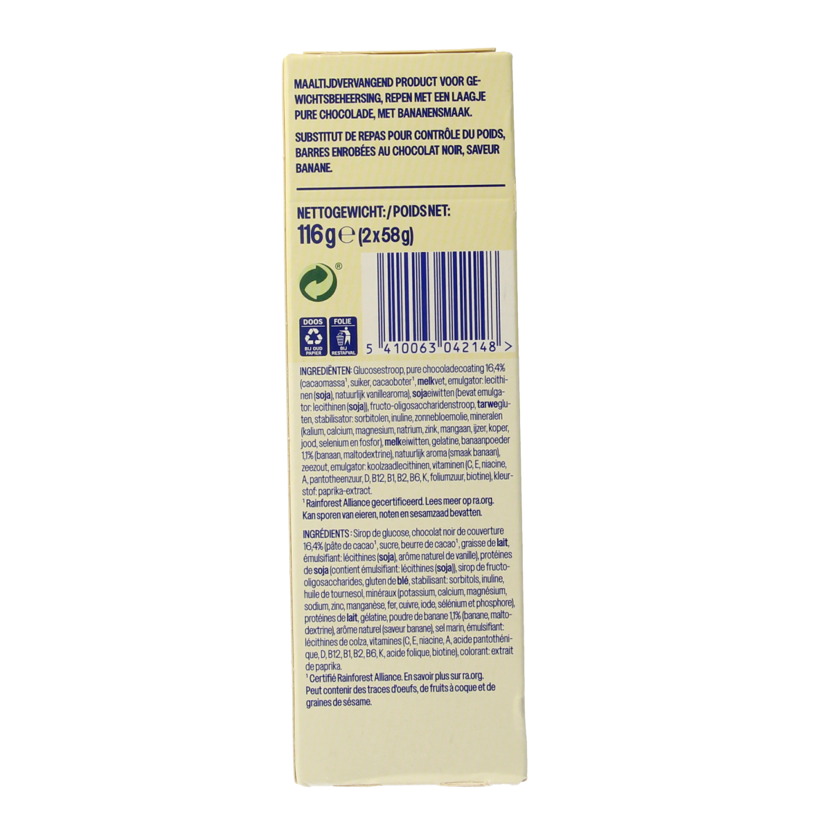 WeCare Meal replacement bars fruity banana 116.00 Gram