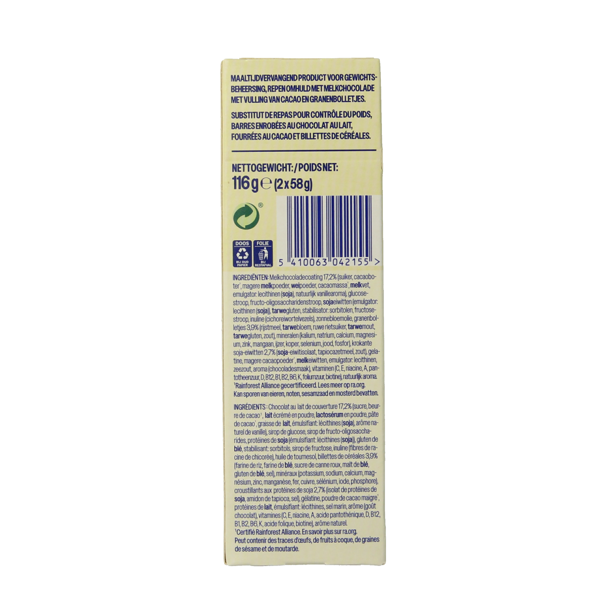 WeCare Meal replacement bars choco crisp 116.00 Gram