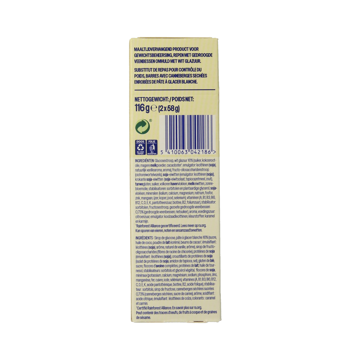 WeCare Meal replacement bars cranberry cheesecake 116.00 Gram