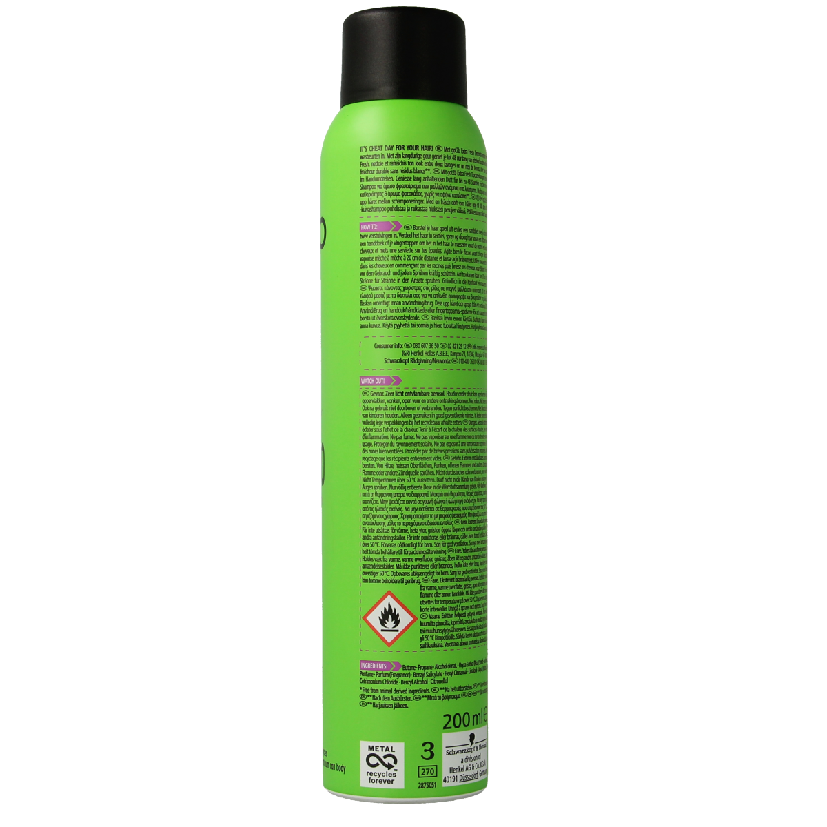 Got2b Droogshampoo extra fresh 200.00 Milliliter
