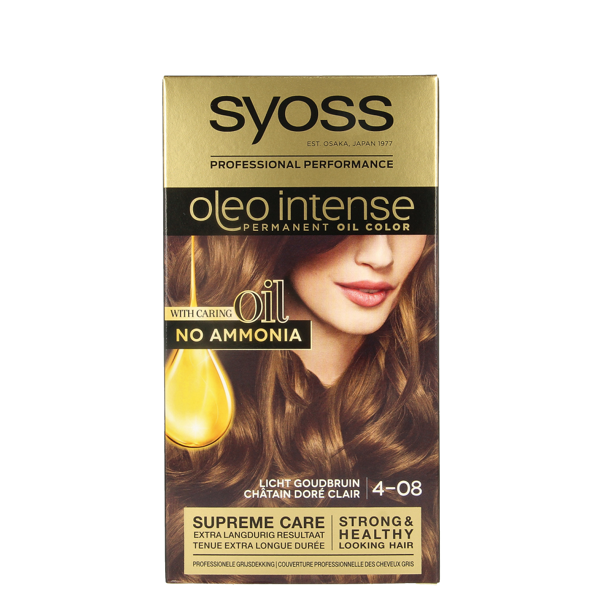 Syoss Color Oleo Intense 4-08 licht goudbruin haarverf  1.00 Set