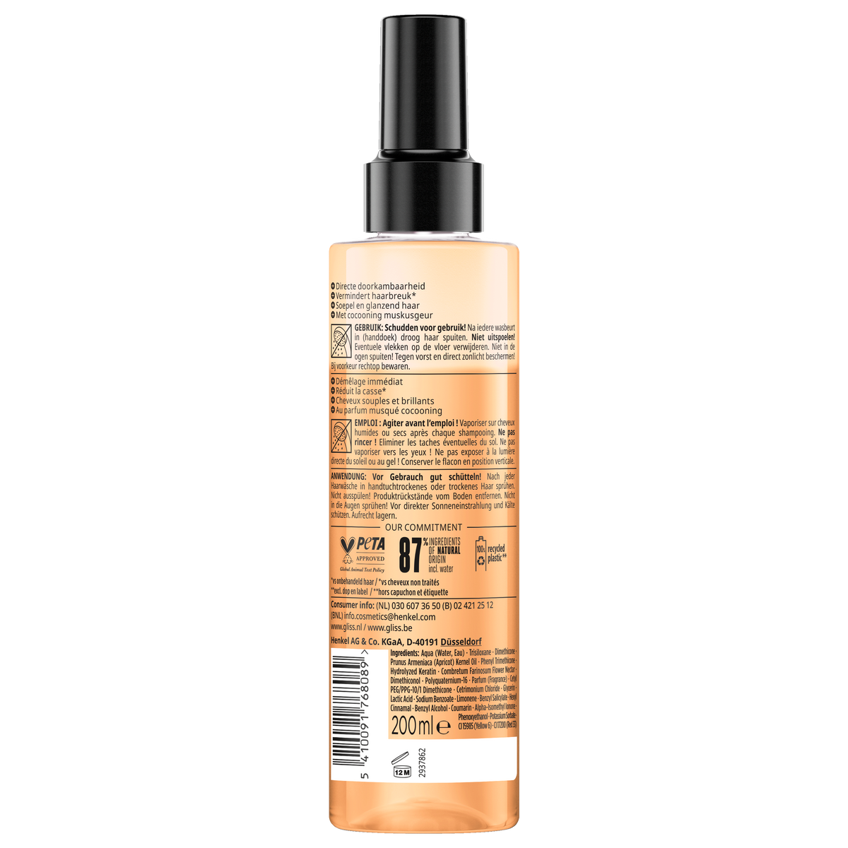 Gliss Kur Anti-klit spray total repair 200.00 Milliliter