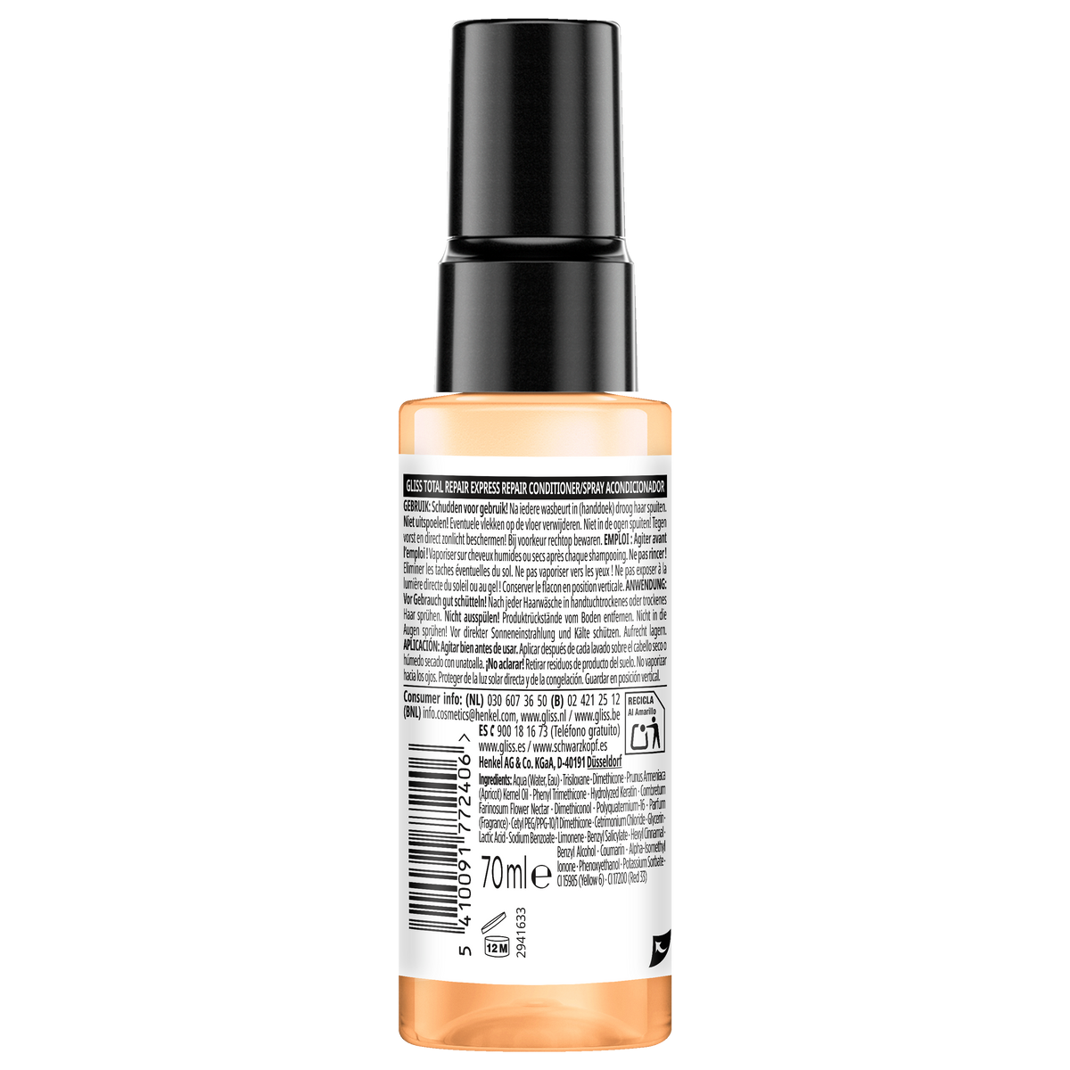 Gliss Kur Anti-klit spray total repair 19 mini 70.00 Milliliter