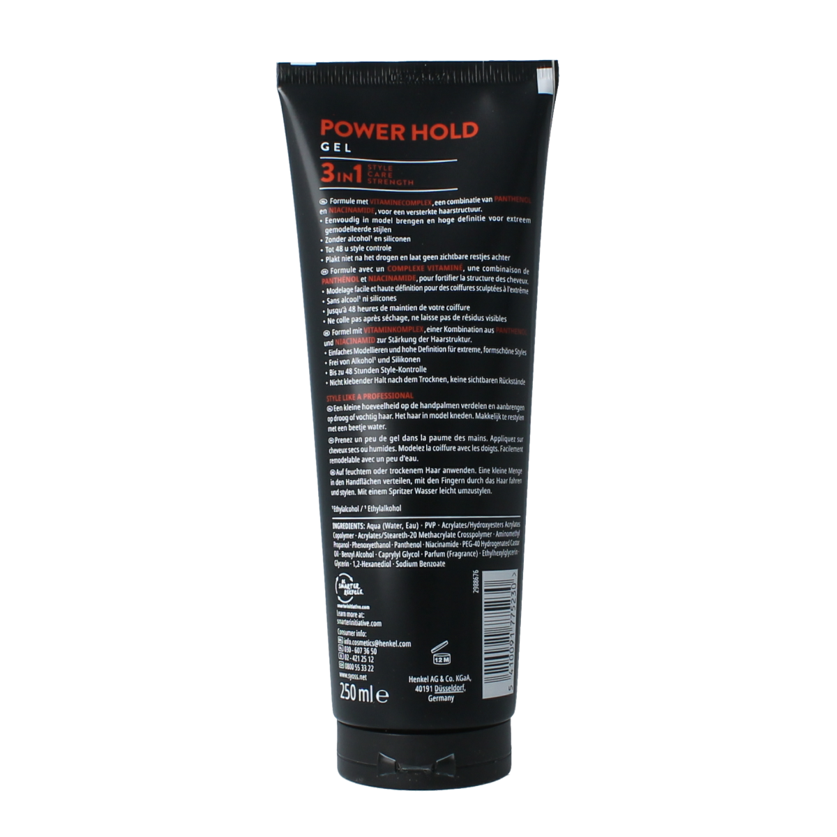 Syoss Men power hold gel extra sterk 250.00 Milliliter