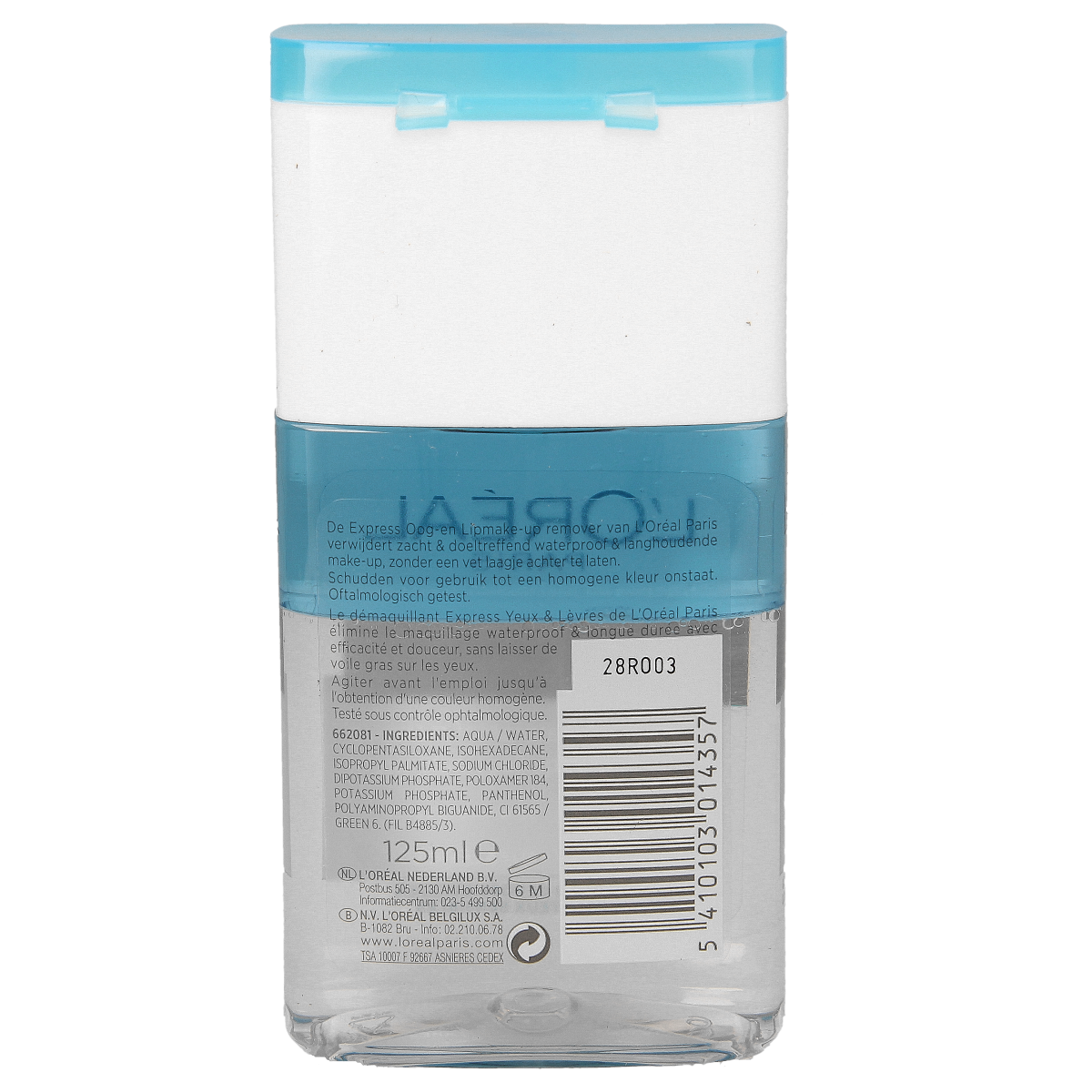 L'Oreal Paris Express oogmake-up en lipstick remover 125.00 Milliliter
