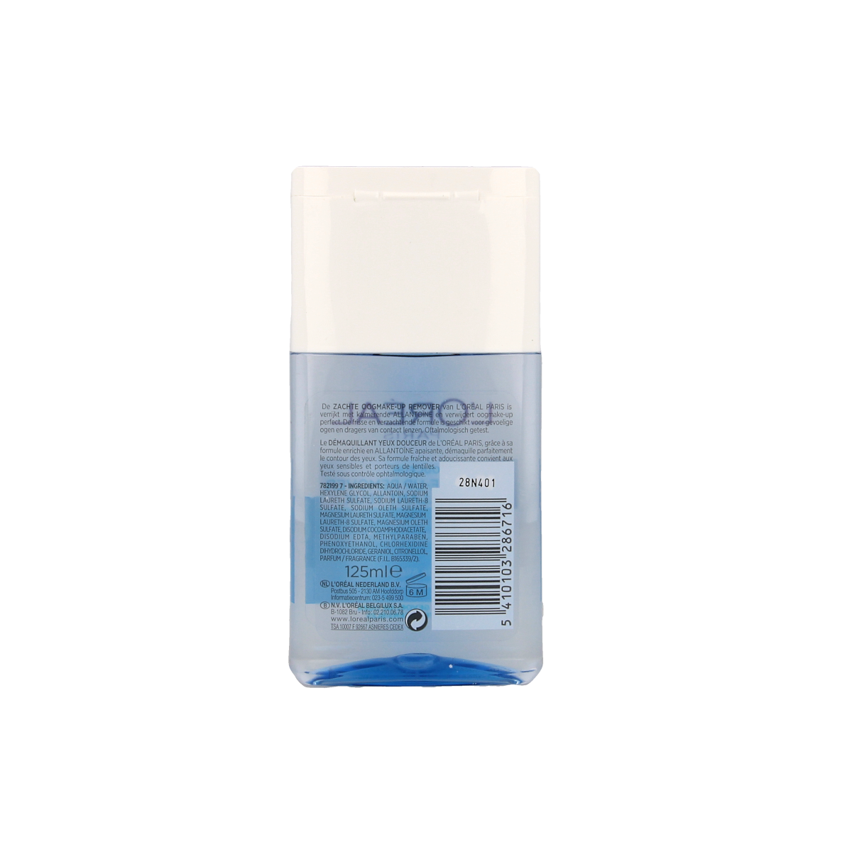 L'Oreal Paris Zachte oogmake-up remover 125.00 Milliliter