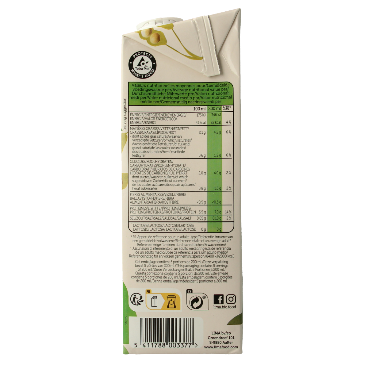 Lima Soya drink natural bio 1.00 Liter