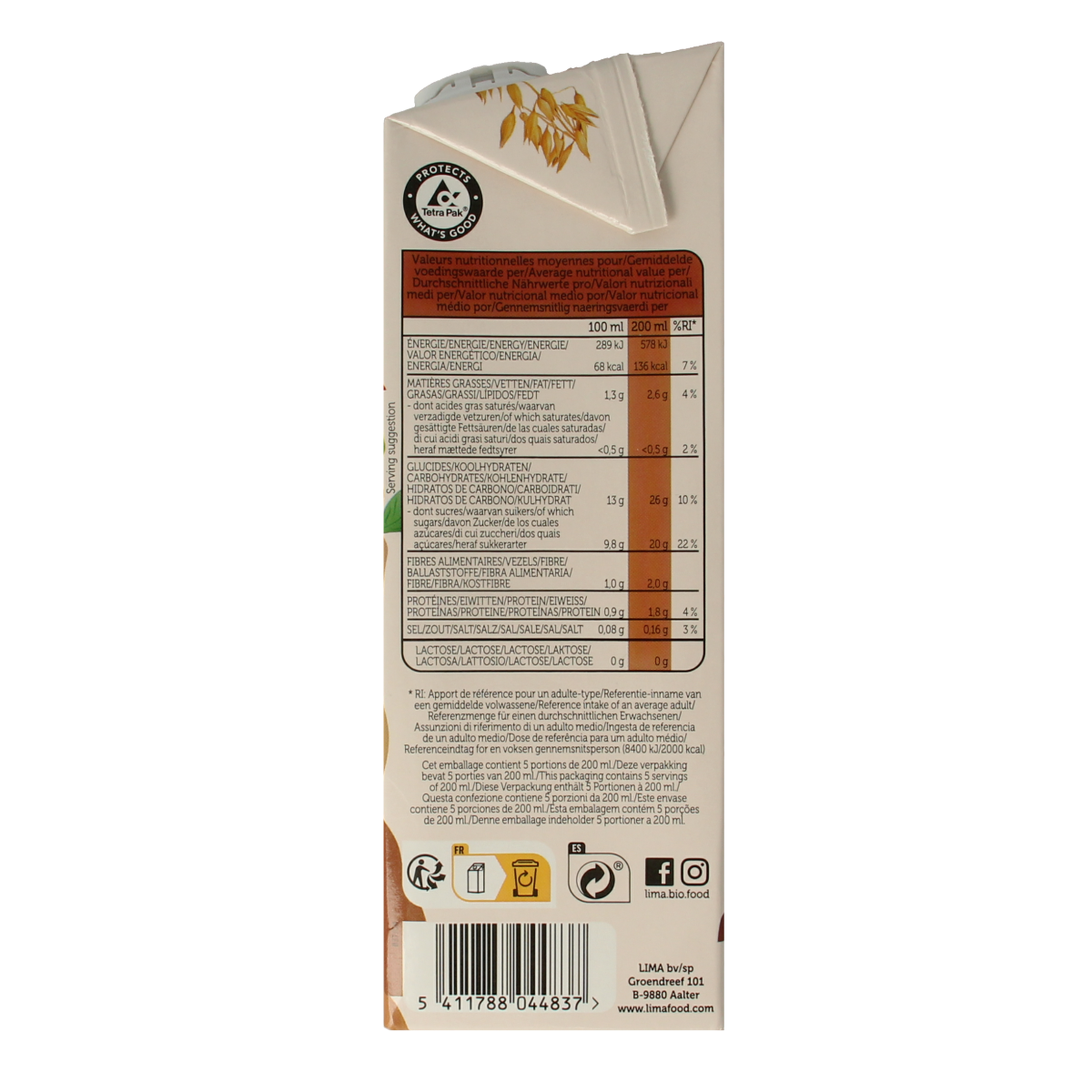 Lima Oat drink choco bio 1.00 Liter