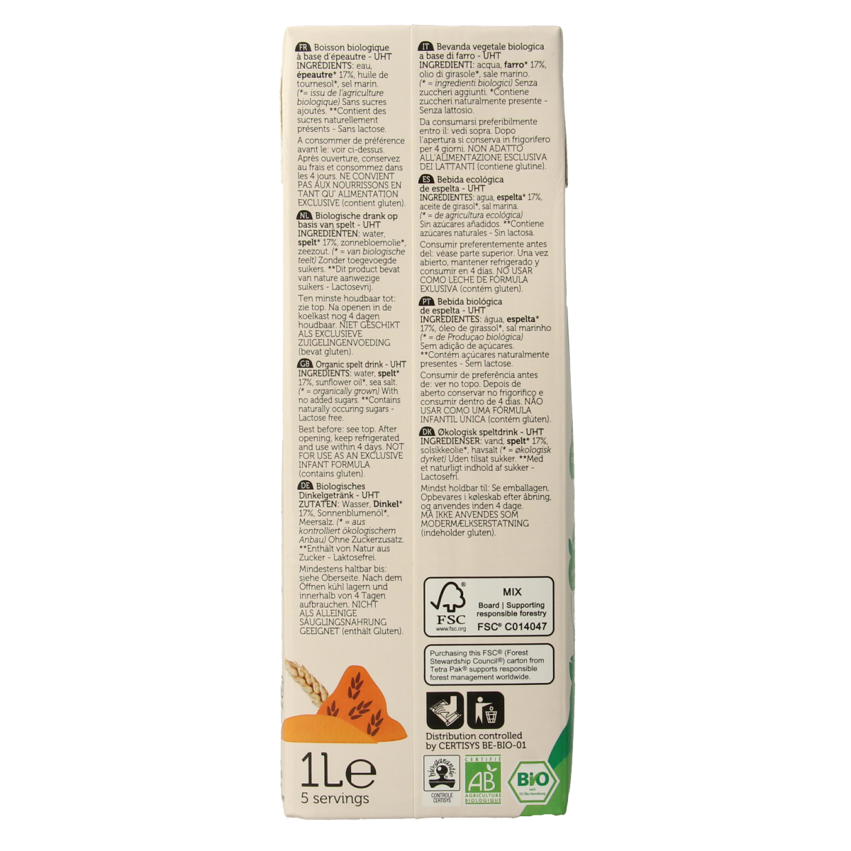 Lima Spelt drink natural bio 1.00 Liter