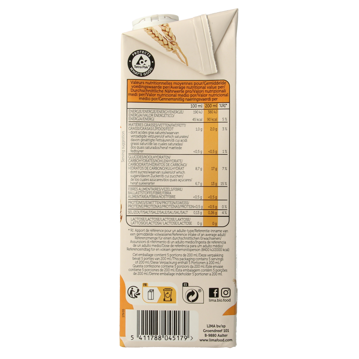 Lima Spelt drink natural bio 1.00 Liter
