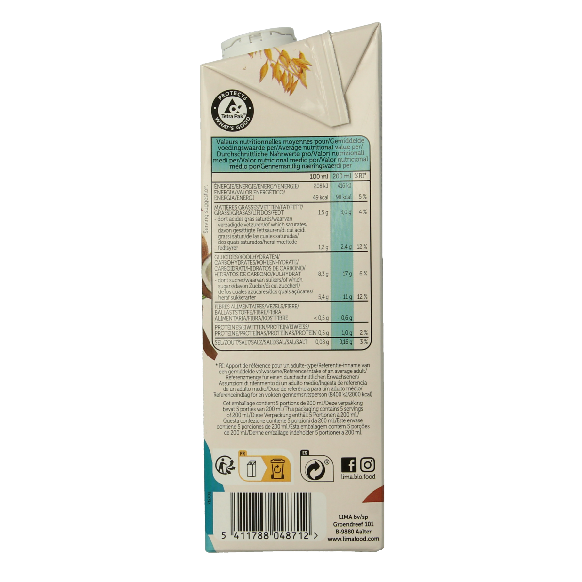 Lima Oat drink coco bio 1.00 Liter