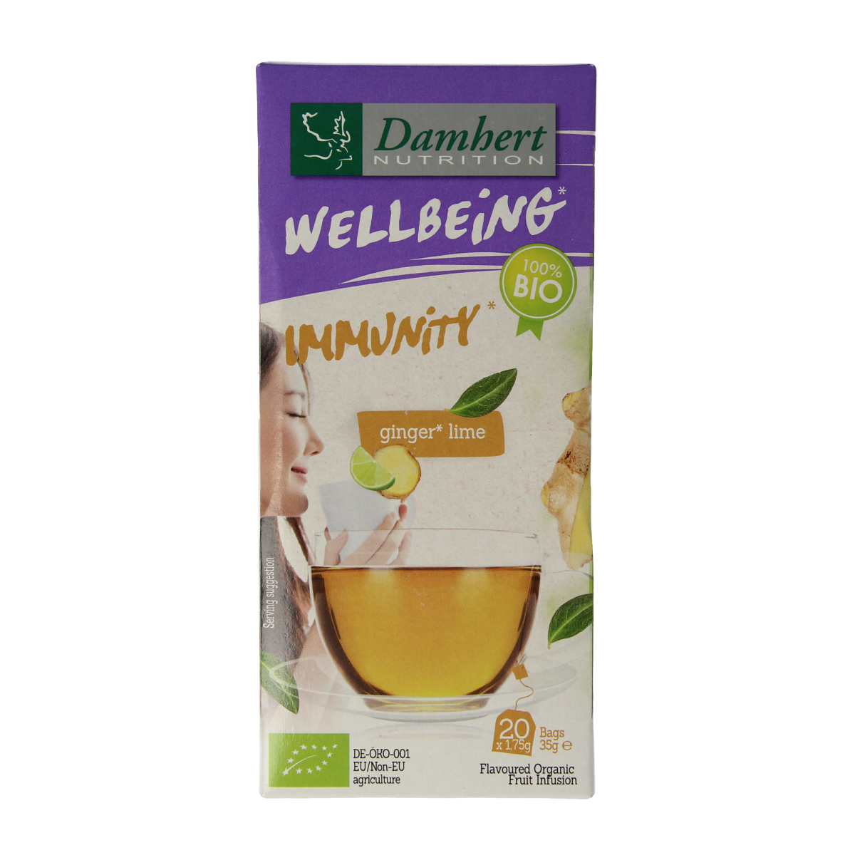 Damhert Tea time gember limoenthee bio 20.00 Zakjes