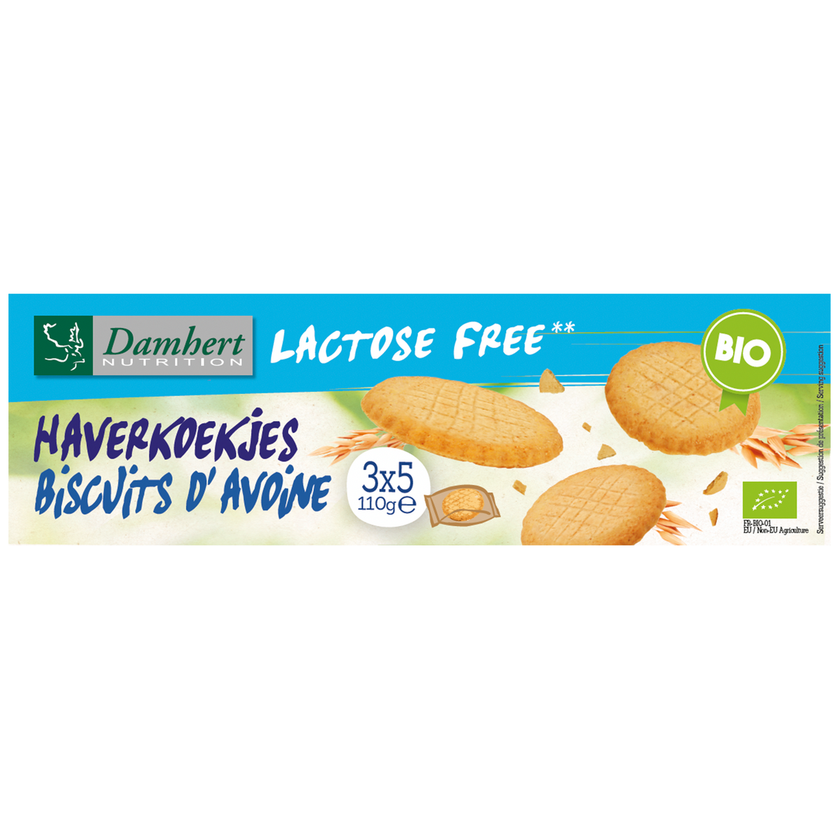 Damhert Haverkoekjes bio lactosevrij 110.00 Gram