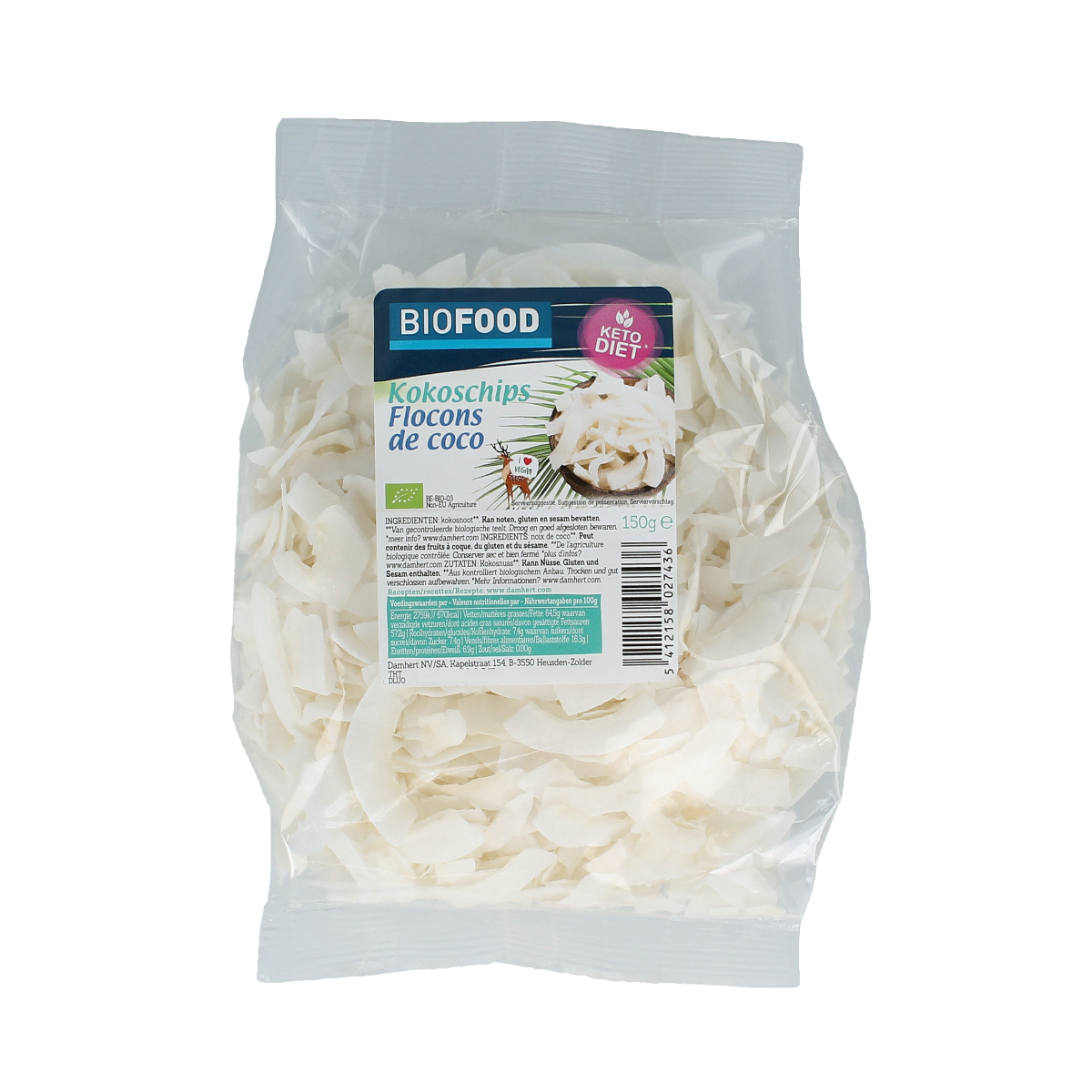 Biofood Kokoschips bio 150.00 Gram
