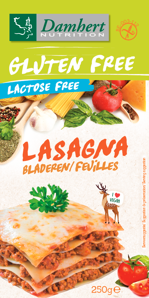 Damhert Lasagne glutenvrij 250.00 Gram