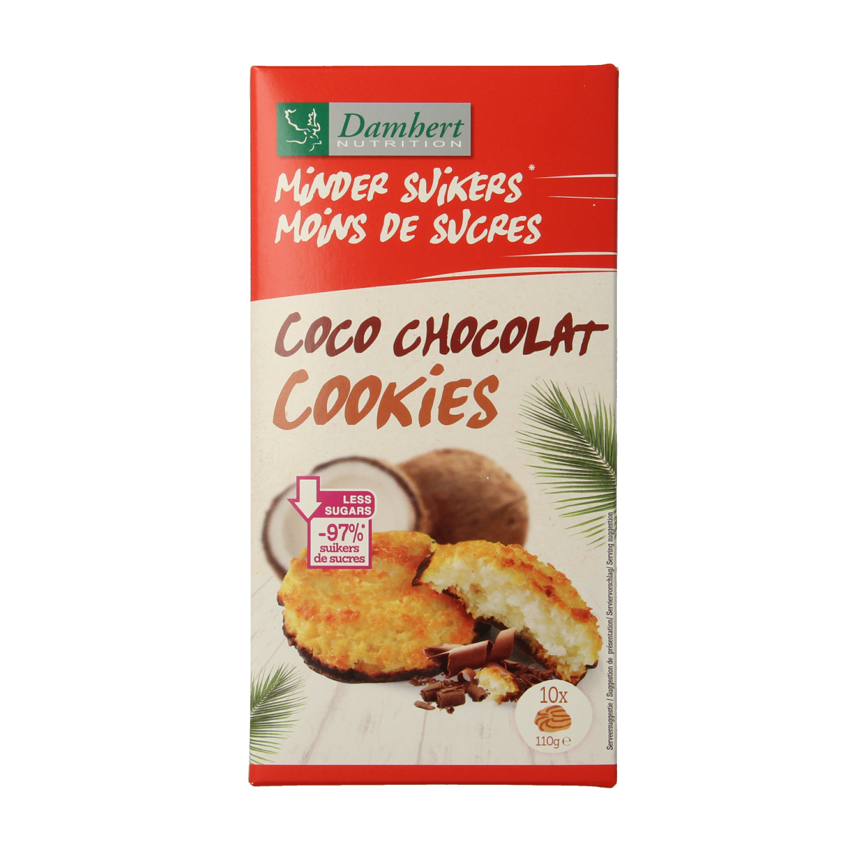 Damhert Kokoskoek chocolade low carb 110.00 Gram