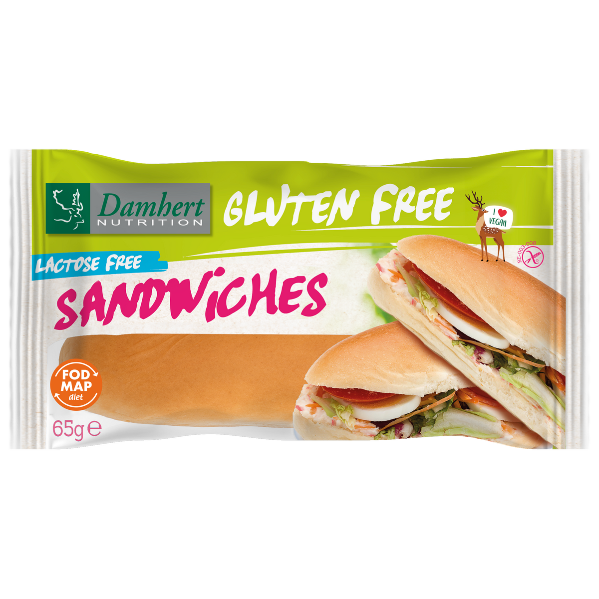 Damhert Sandwiches glutenvrij 65.00 Gram