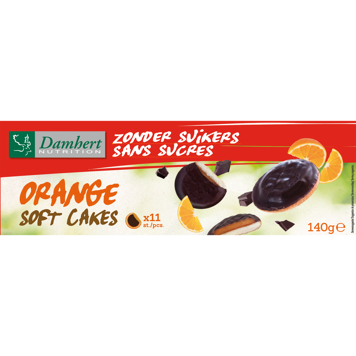 Damhert Soft cakes orange suikervrij 140.00 Gram