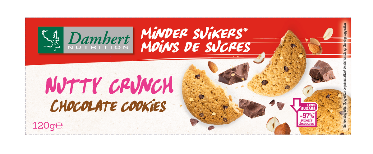 Damhert Nutty crunch chocolate cookies 120.00 Gram