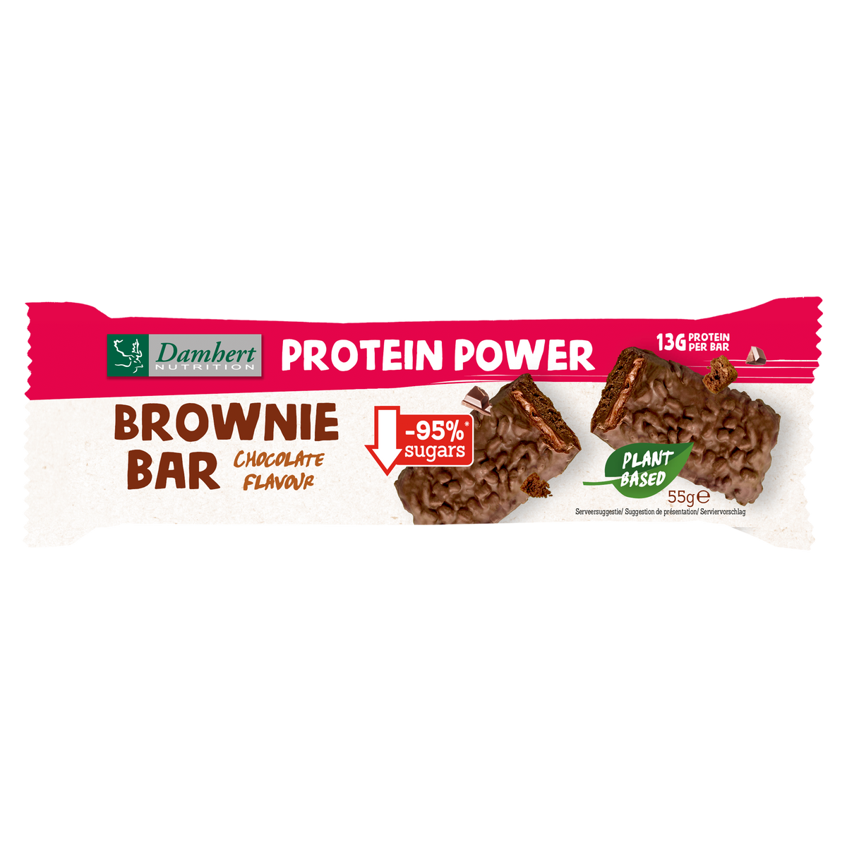 Damhert Protein brownie bar glutenvrij 55.00 Gram
