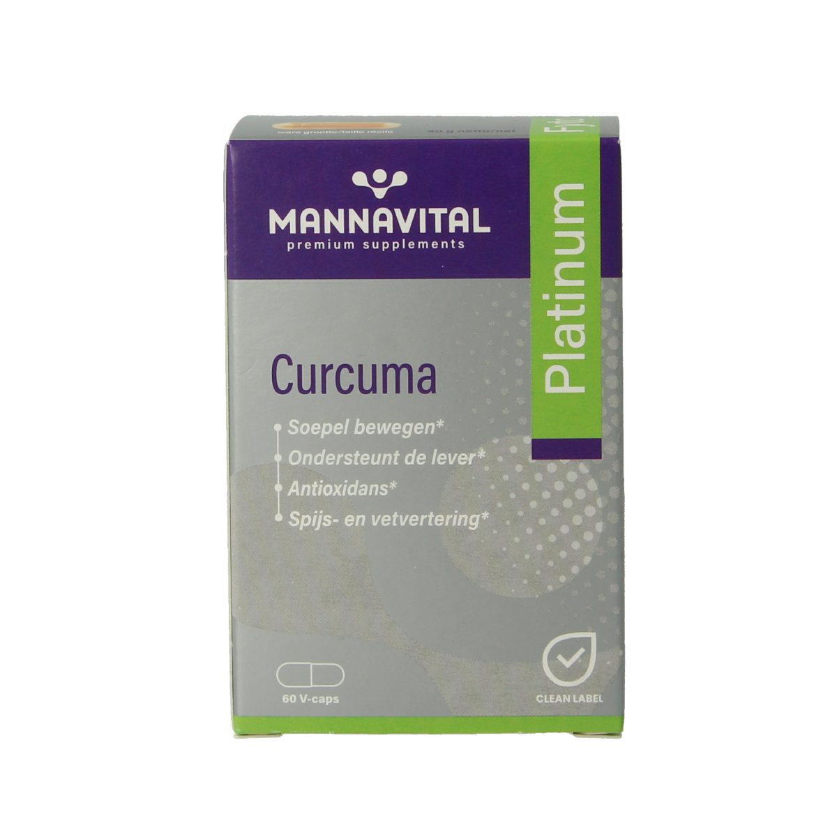 Mannavital Curcuma platinum 60.00 Vegetarische capsules
