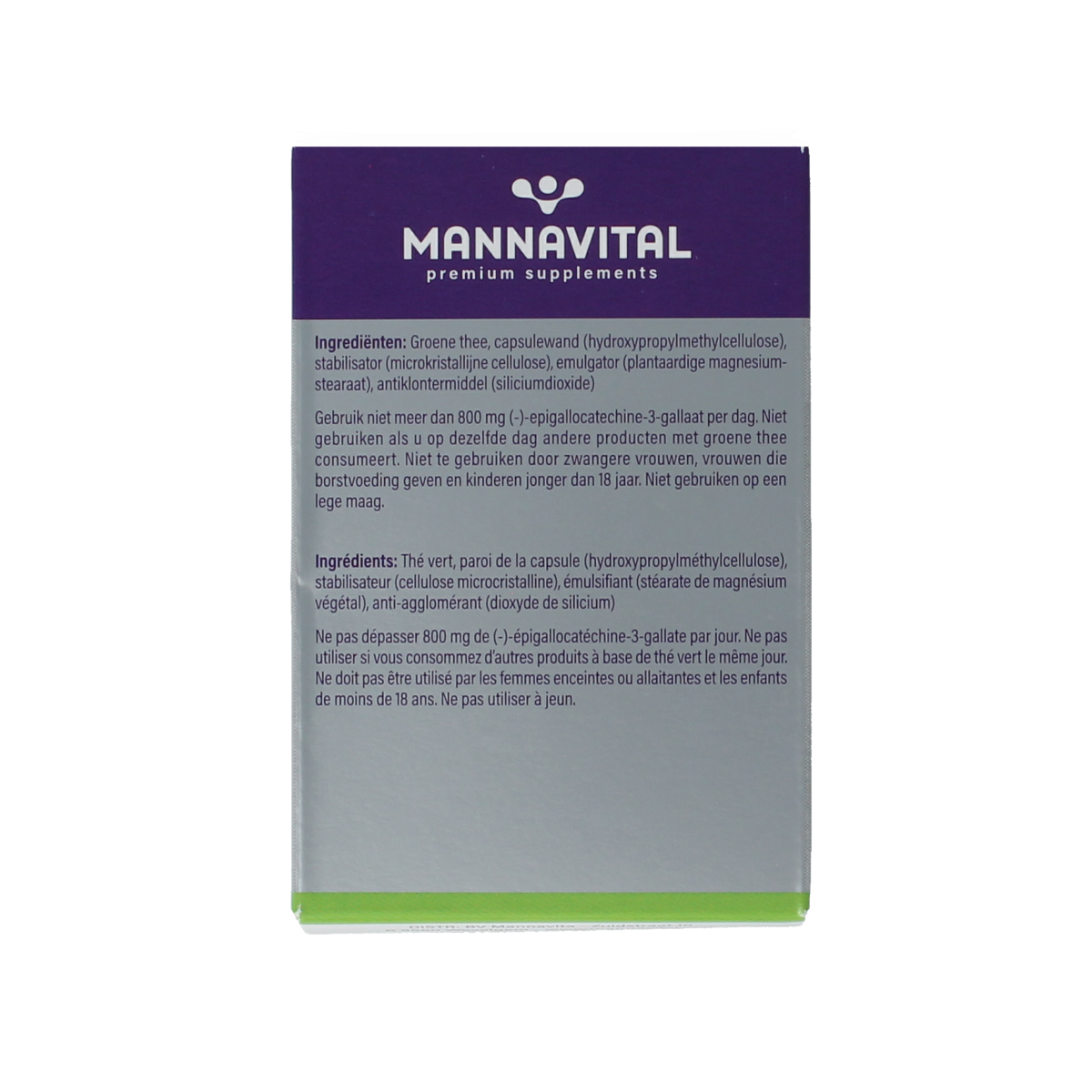 Mannavital Green tea platinum 60.00 Vegetarische capsules