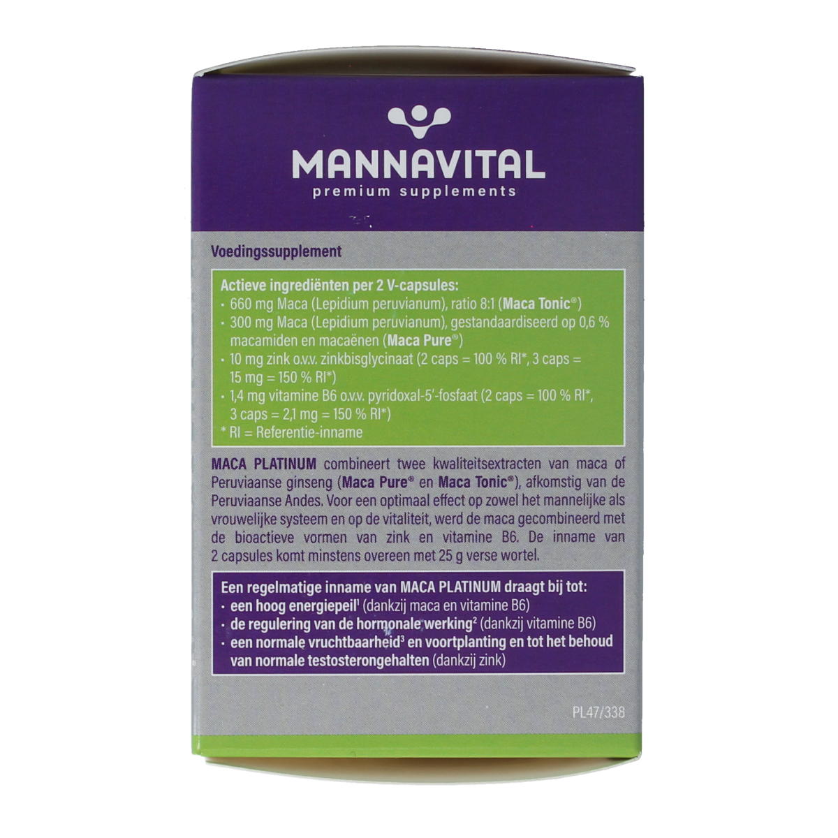 Mannavital Maca platinum 60.00 Vegetarische capsules