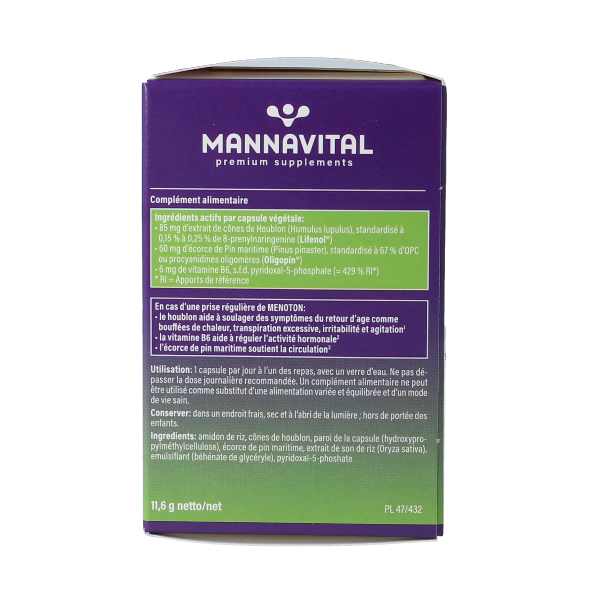 Mannavital Menoton 30.00 Vegetarische capsules