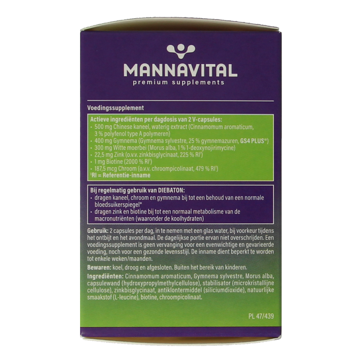 Mannavital Diebaton 60.00 Vegetarische capsules