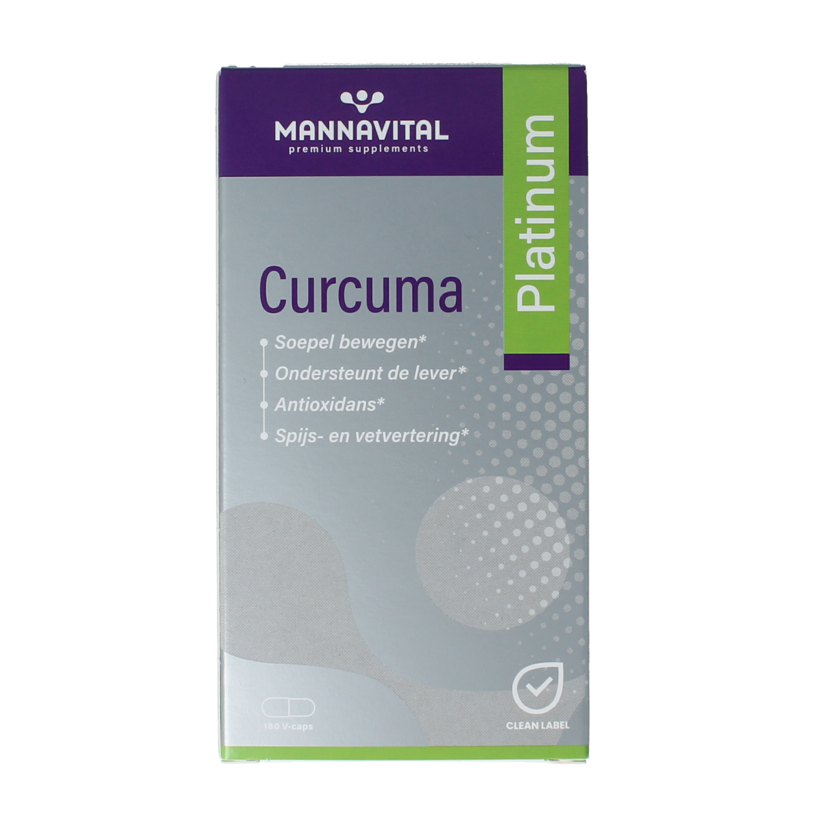 Mannavital Curcuma platinum 180.00 Vegetarische capsules