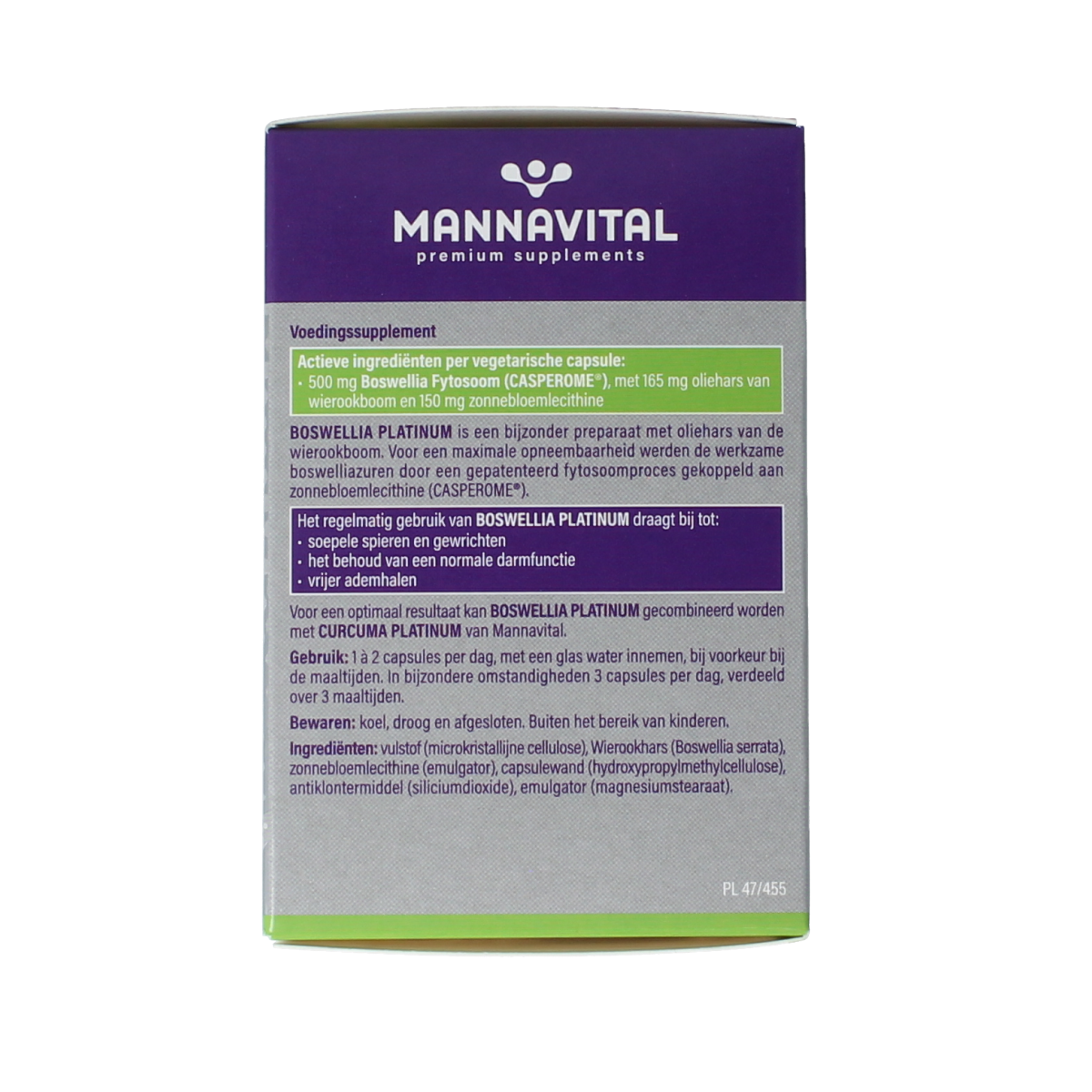 Mannavital Boswellia platinum 60.00 Vegetarische capsules