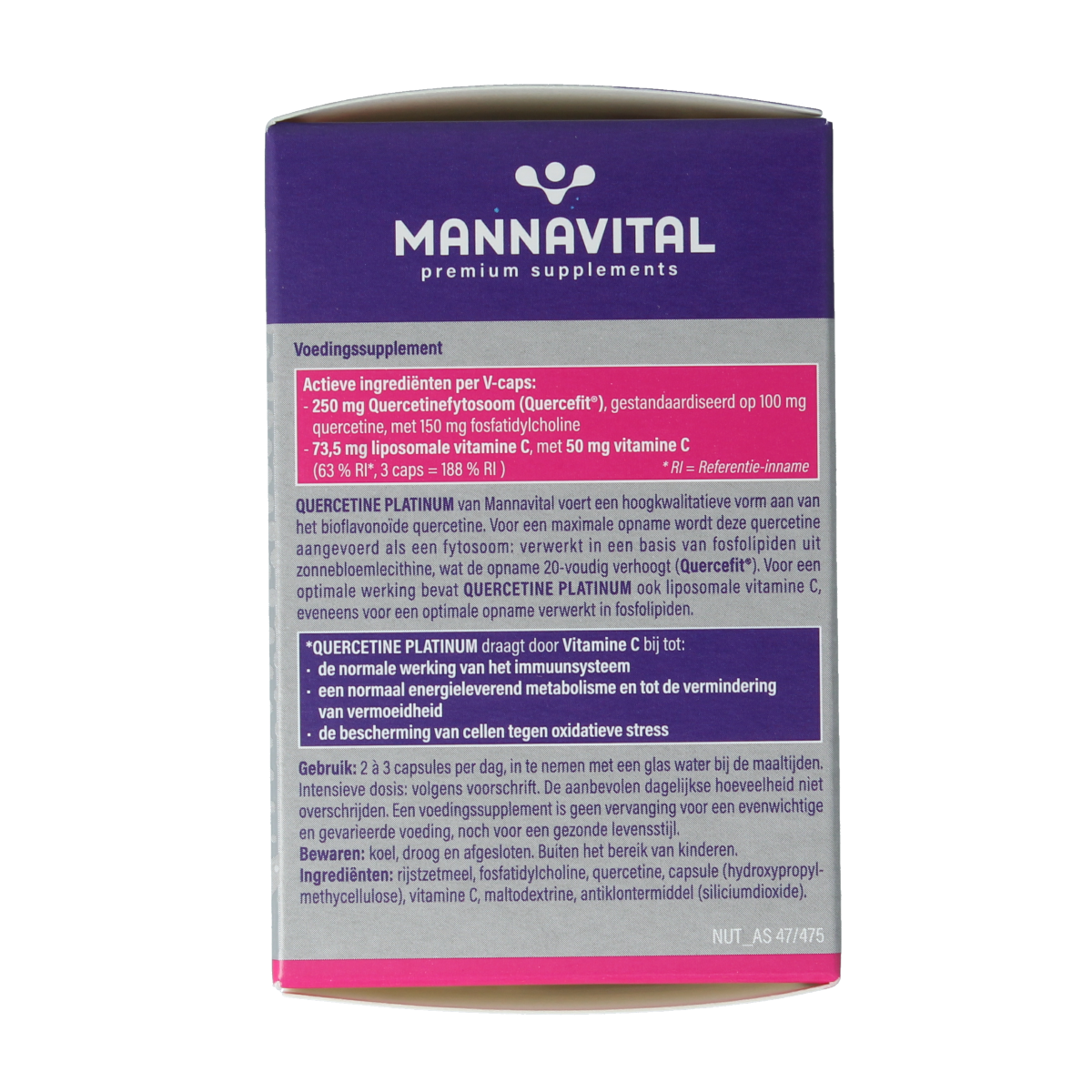 Mannavital Quercetine platinum 60.00 Vegetarische capsules