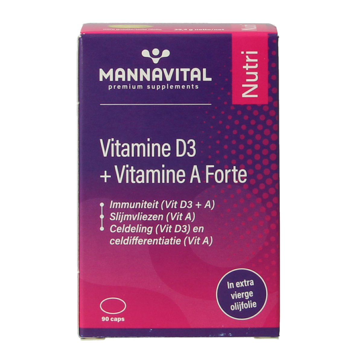 Mannavital Vitamine D3 + vitamine A forte 90.00 Capsules