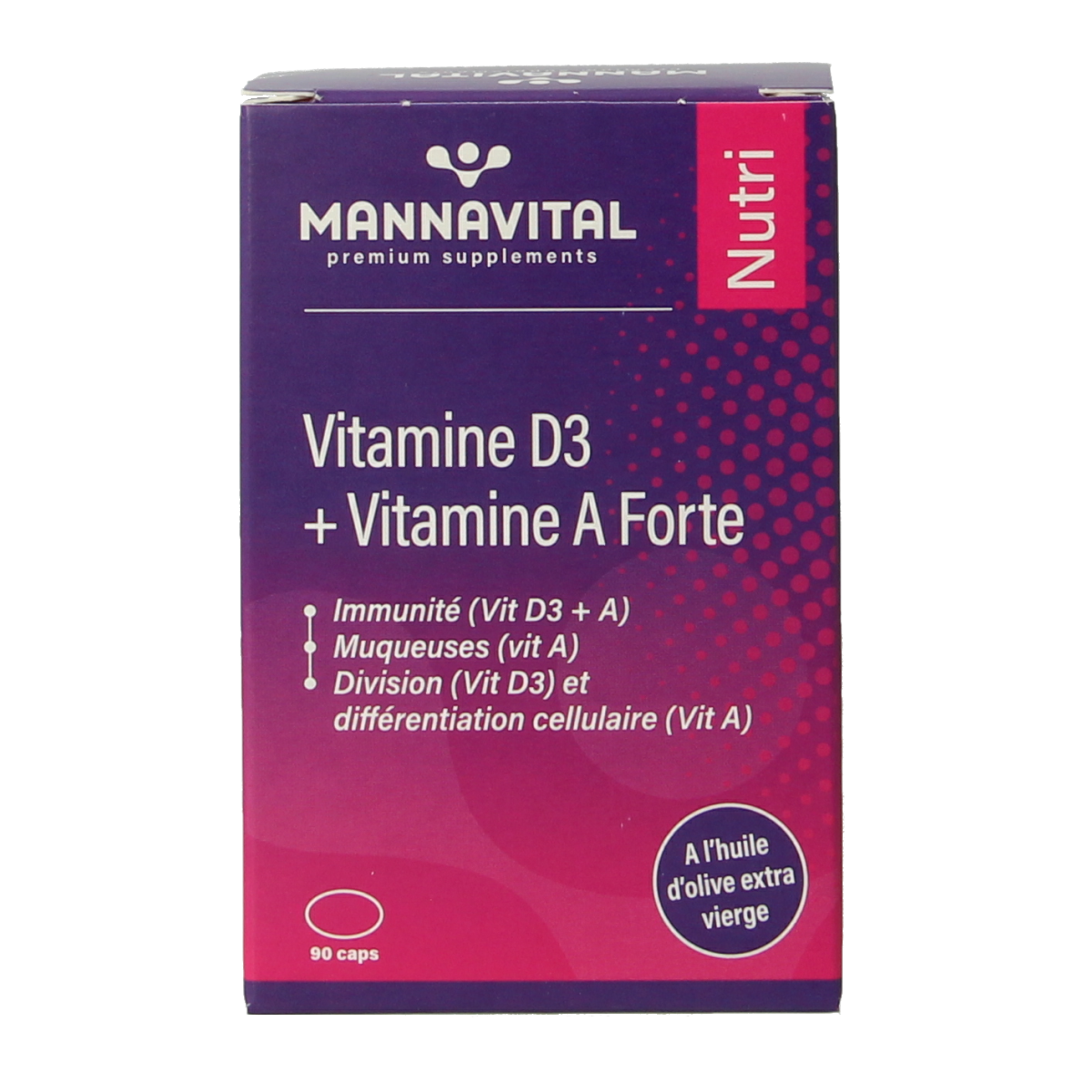 Mannavital Vitamine D3 + vitamine A forte 90.00 Capsules