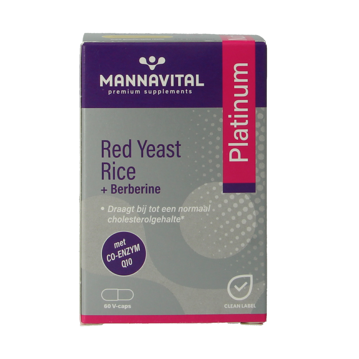 Mannavital Rode rijst + berberine platinum 60.00 Vegetarische capsules