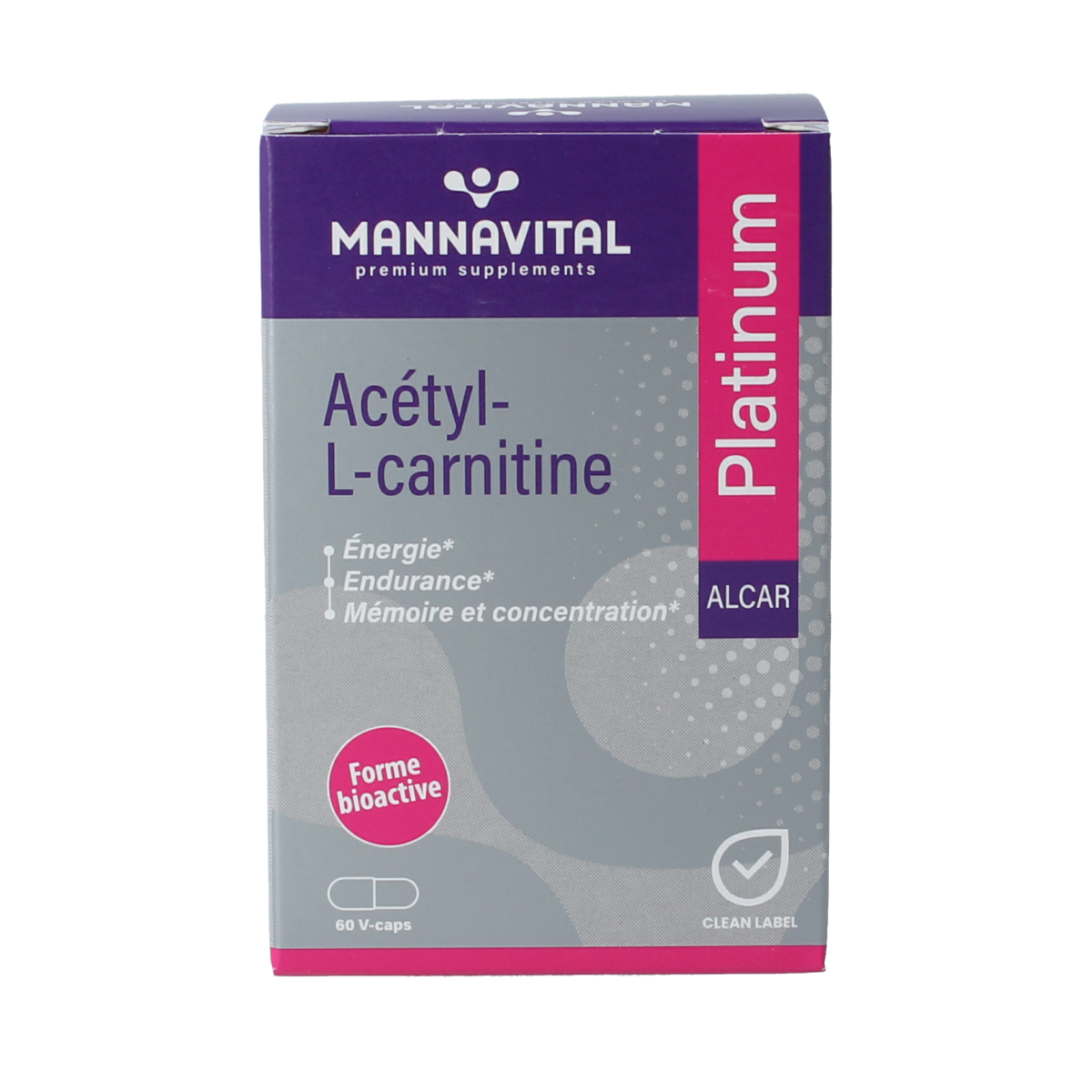 Mannavital Acetyl-L-Carnitine platinum 60.00 Vegetarische capsules