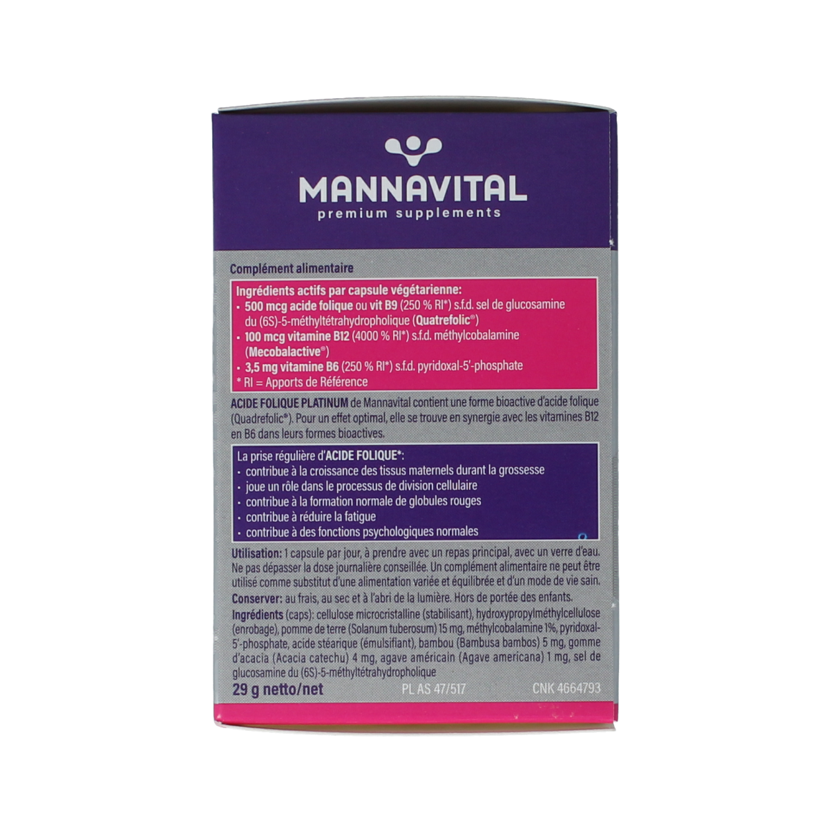 Mannavital Foliumzuur platinum 90.00 Vegetarische capsules