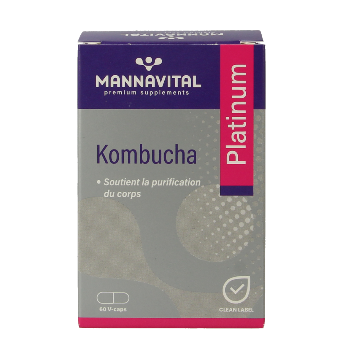 Mannavital Kombucha platinum 60.00 Vegetarische capsules