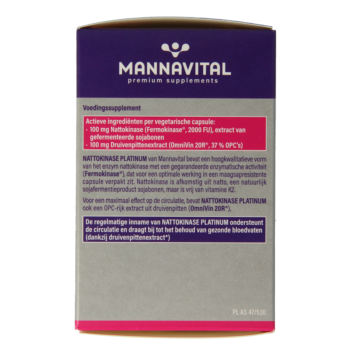 Mannavital Nattokinase platinum 90.00 Vegetarische capsules