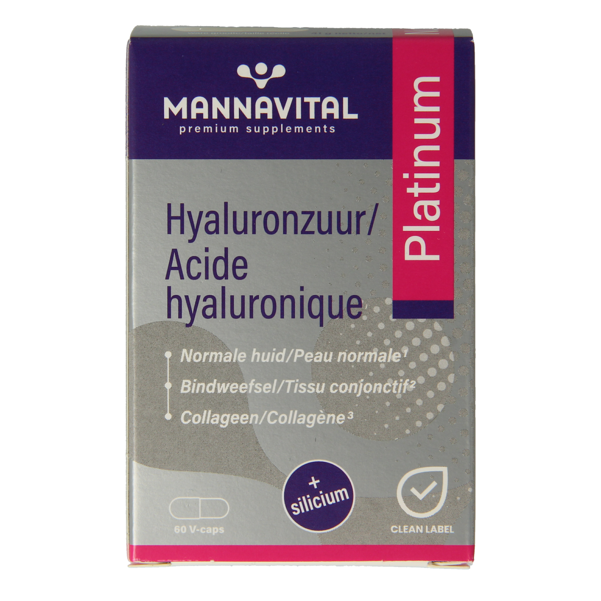 Mannavital Hyaluronzuur platinum 60.00 Capsules
